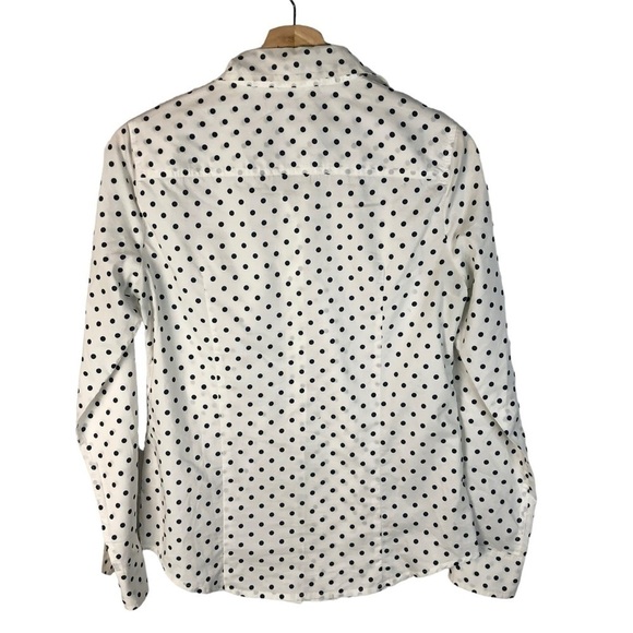 Gap White & Black Polka Dot Long Sleeve Button Down XS - Picture 2 of 5